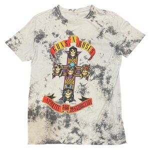 Guns N’ Roses Gray Tie-Dye Appetite for Destruction T-Shirt Size Small